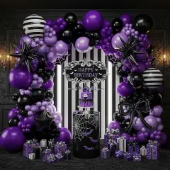 Purple Black Balloon Arch Garland Kit(Purple Black)