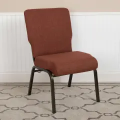 Emma and Oliver Stacking Auditorium Chair with 20.5" Seat CinnamonFab/GoldVein