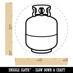 Propane Gas Tank BBQ Grilling Self-Inking Rubber Stamp for Stamping Crafting Planners Green