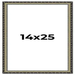 14x25 Museum-Quality Picture Frame with UV-Resistant Acrylic & Acid-Free Backing, Available in 4 Finishes - Gold, Silver, Bronze, and Black