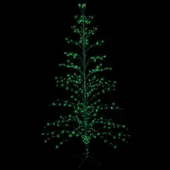 Northlight 9' Black Pre-Lit Artificial Cascade Twig Christmas Tree - Green Lights