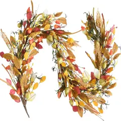 Fall Garland Artificial Eucalyptus Garland with Flowers