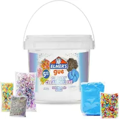 5 Sets Premade Slime with Add-Ins, 3 Lb Bucket (Glassy Clear)
