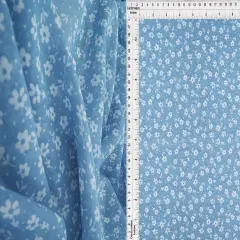 1 Yard High Multi Chiffon Ditsy Floral Print Woven Fabric Sheer Lightweight 57/58" Width BLUE