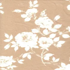 1 Yard Sand Floral Techno Crepe Fabric Soft Stretch Print 58/60" Wide