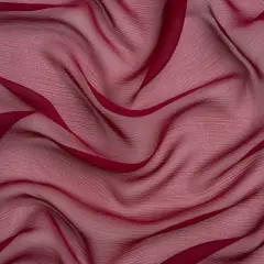 1 Yard Wine Crinkled Silk Chiffon 43" Wide, 100% Silk Premium Sheer Lightweight Fabric
