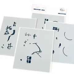 Pinkfresh Studio Stencils 4.25"X5.5" 4/Pkg-Holiday Bicycle