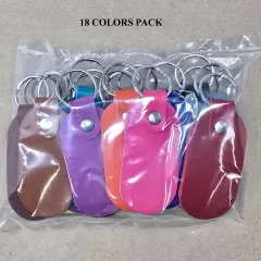 Oval Leather Keychains Kit &ndash; Full-Grain Latigo, 10-Pack, Engraving & Foil Stamping Ready, DIY Personalized Keyrings ALL 18 colors