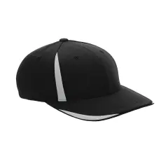 Team 365&reg; Flexfit Adult Cool & Dry Mini Pique Performance Cap BLACK/ SP SILVER