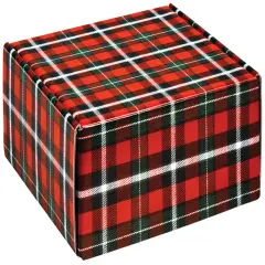 Pack/6: Christmas Plaid Decorative Mailer - 9 x 9 x 4"