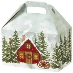 Pack/6: Christmas Cottage Gable Box - 8-1/2 x 5 x 5-1/2"