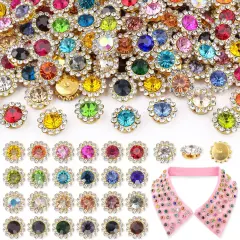 150 PCS 25 Mixed Colors Sew on Rhinestones, Crystal Glass with Metal Base Flower Shape Claw Flatback Rhinestones for Crafting, Bedazzling Rhinestones for Clothes Shoes Hats Bags & Sewing Accessories