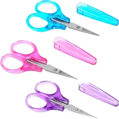3Pcs Small Scissors All Purpose Craft Scissors Stainless Steel Scissors with Protective Cover Mini Detail Craft Scissors Precision Straight Fine Tips Design for Paper Cutting,Scrapbooking