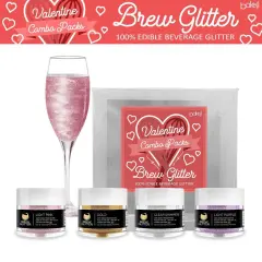 Valentine's Day Collection Edible Glitter Brew Glitter Combo Pack A (4 PC SET)