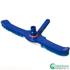 Quickway Imports 20" Vacuum Head Swivel Hose Connection Durable Nylon Bristles Heavy-Duty Brush for Inground & Above-Ground Pool Compatible with 1-1/4 to 1-1/2" Pipe EZ Clip Handle for Easy Attachment