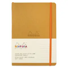 Rhodiarama Soft Cover Notebook - Lined, Gold, 5-3/10" x 8-7/10"