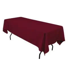 1 Yard Burgundy Rectangle Tablecloth Washable Polyester for 6 Foot Table 60 Inch Width