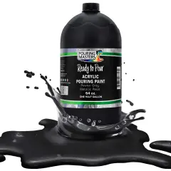Pouring Masters Pewter Gray Bark Metallic Pearl Ready to Pour Acrylic Pouring Paint - Premium 64-Ounce Pre-Mixed Fluid Acrylic Paint - Fluid Art Supplies for Canvas, Wood, Paper, Tile & Rocks