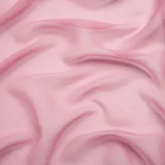 1 Yard 43" Wide Crinkled Silk Chiffon Fabric Polignac Pink Sheer Lightweight 8MM Silk for Dresses, Scarves & Overlays
