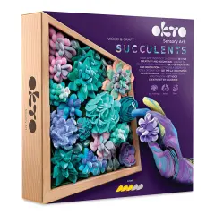 Okto Sensory Art DIY Wood & Craft Clay Kit - Succulents, Tenderness Colors