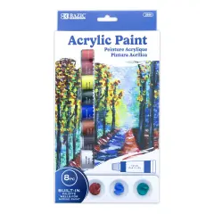 BAZIC Acrylic Paint 8 Color 0.4 FL OZ (12 mL)