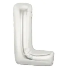 LETTER L FOIL BALLOON Metallic Silver