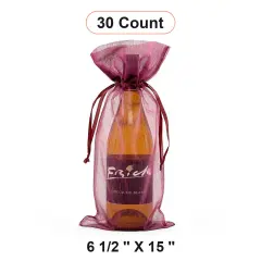 Chic Brushed Organza Wine Bag 6 1/2" x 15"