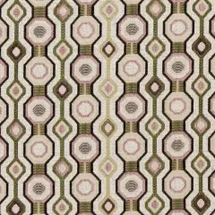 Garden - Green,purple AbstractGeometric Upholstery Fabric 54 Inches"