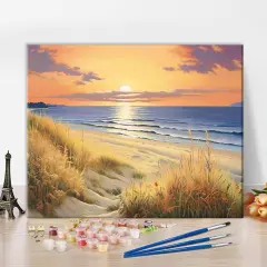 Beach Scenery Paint by Numbers on Canvas Arts Craft(Frameless) 16x20 Inch