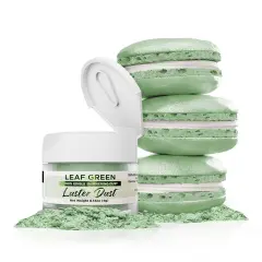 Bakell - Leaf Green Luster Dust (4g, 1x Jar) Edible Vegan Dust & Paint for Baking, Desserts and Beverages