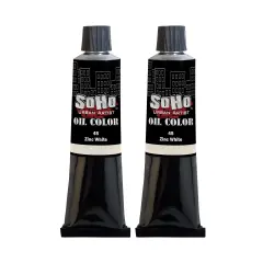 SoHo Urban Artist Oil Paint - 2 Pack, Zinc White 2 Pack - 170 ml Tube - Best Valued Oil Colors for Painting with Excellent Pigment Load