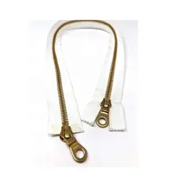 Zipper &ndash; White 8MM 27.5" Gold Teeth Two-Way Separating for Jackets