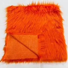 1 Yard Shaggy Faux Fox Fur Soft Vegan Fabric for Crafts, Costumes & Home Decor Projects Orange