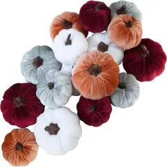 16 Pcs Assorted Fall Pumpkins Table Centerpiece