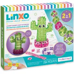 Make It Real: LinXo: Lookin' Sharp! Light-Up Decor - 2-In-1 Create A Light-Up Cactus OR Fairy String Lights - 294pc DIY Craft Kit, Girls & Kids Age 6+