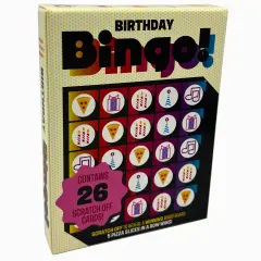 Grand Prix International: Bingo Scratch Card Game: Birthday - Entertaining Party Activity, Reveal 5 Pizza Slices In A Row To Win, 26 Themed Cards