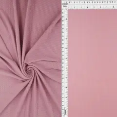2x1 Yummy Solid Rib Knit Fabric Soft Stretch, 58/60&Prime; Wide Polyester Spandex PLUM VINTAGE