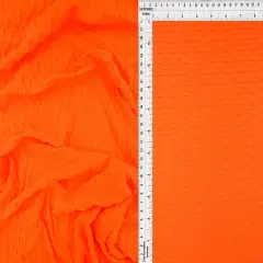 Honeycomb Knit Jacquard Solid Fabric 1 Yard Stretch Soft Durable 58/60" Wide N.Orange