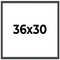 Linear Black Picture Frame - UV Acrylic, Backing Board, Hanging Hardware Included