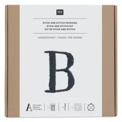 Rico Design Stick and Stitch Embroidery Kit - Pkg of 56, Black Alphabet