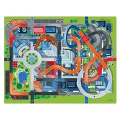 Imaginmat: Jumbo - Hot Wheels - Floor Playmat & 2 Toy Cars, 47 x 61", 2 Character Vehicles, Durable EVA Foam Mat, Portable, Licensed, Kids Ages 3+