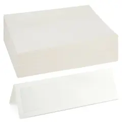 Place Cards - 60-Pack Large Tent Cards, Blank Foldover Table Placecards, Seat Assignment for Wedding, Holiday Dinner, Restaurant Reservation, Laser and Inkjet Printer Friendly, 3.5 x 11 Inches White