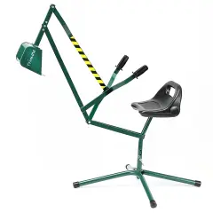 Trimate: Sandbox Excavator - Hunter Green - Metal Outdoor Digging & Lifting Toy, 360 Swivel Seat, 2-Handed Controls, 110 lbs Limit, Kids Ages 3+