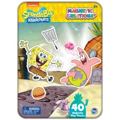 Magnetic Creations Tin: Spongebob - Creative Storytelling Playset, 40 Pop-Out Magnets, Beautiful Play Scene, Mix & Play Toy, Kids-Toddlers Ages 3+
