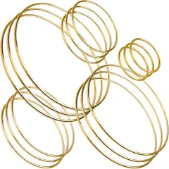 15 Piece Gold Metal Hoop Craft Rings
