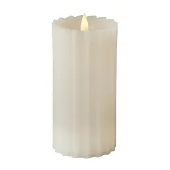 Christmas Sutton Fluted Motion Flameless Candle 3.25x7 Ivory