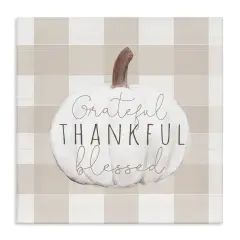 Grateful Thankful Pumpkin Canvas Art