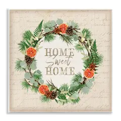 Sweet Home Seasonal Wreath Wall Plaque Art