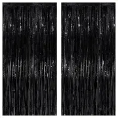 Fringe Backdrop for Black Party Decorations