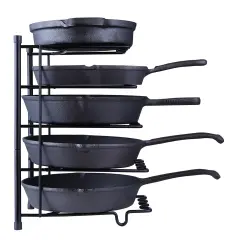Metal Heavy Duty Kitchen Countertop Cabinet Pantry Pan, Pot Lid, and Pot Organizer Rack Holder